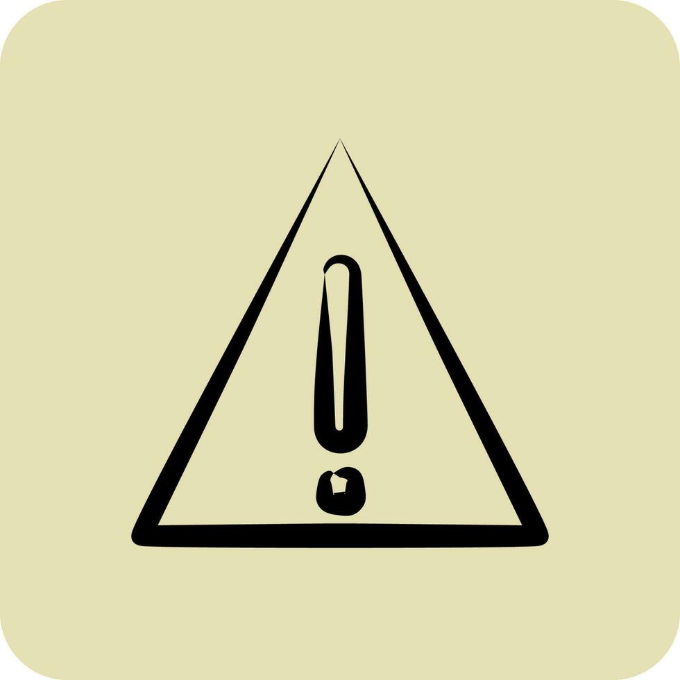 Icon Caution. suitable for Security symbol. hand drawn style. simple design editable. design template vector