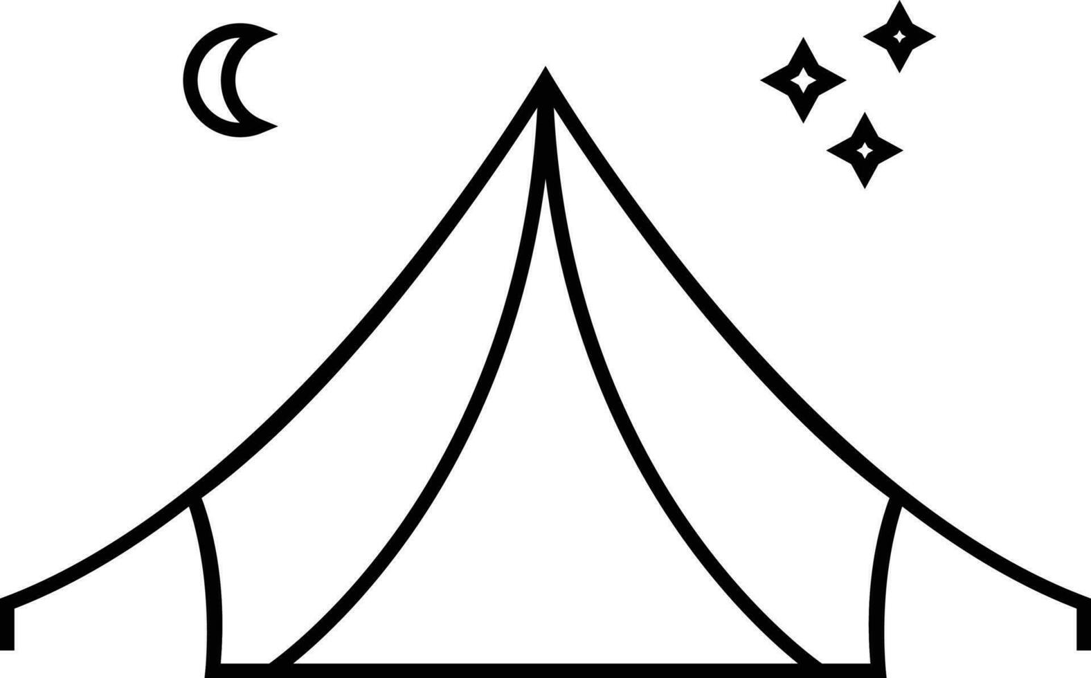 camping crescent stars vector