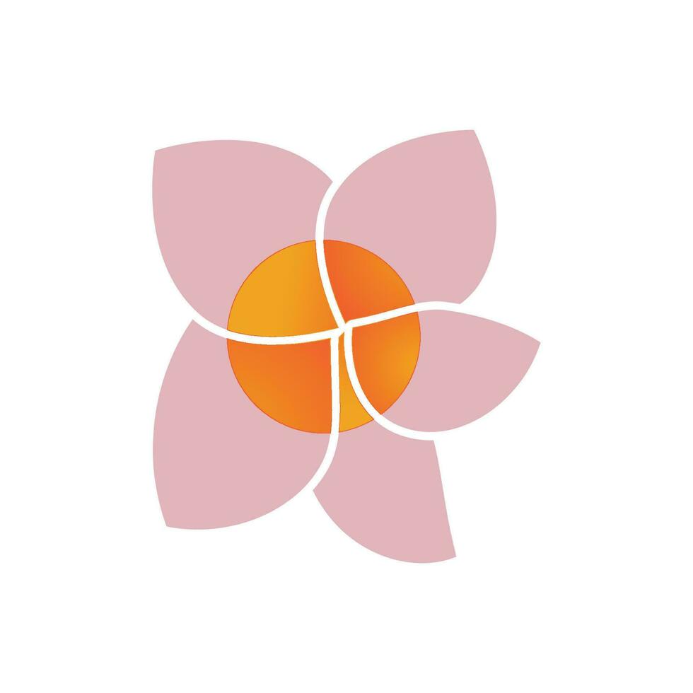 Beauty plumeria icon flowers design illustration symbol vector