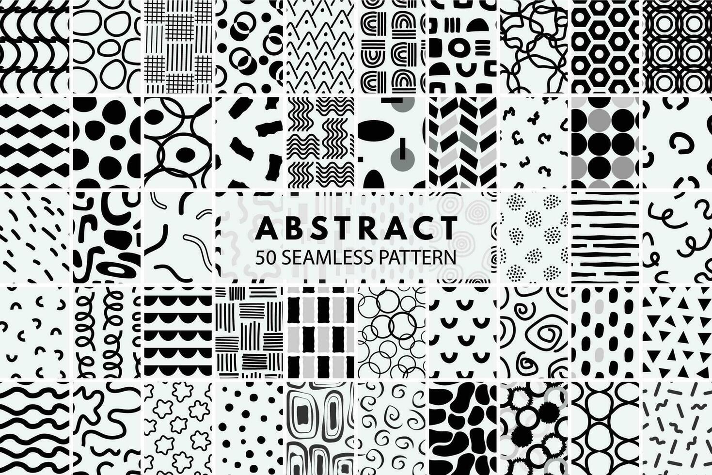 Pattern collection of abstract shapes seamless repeating pattern vector