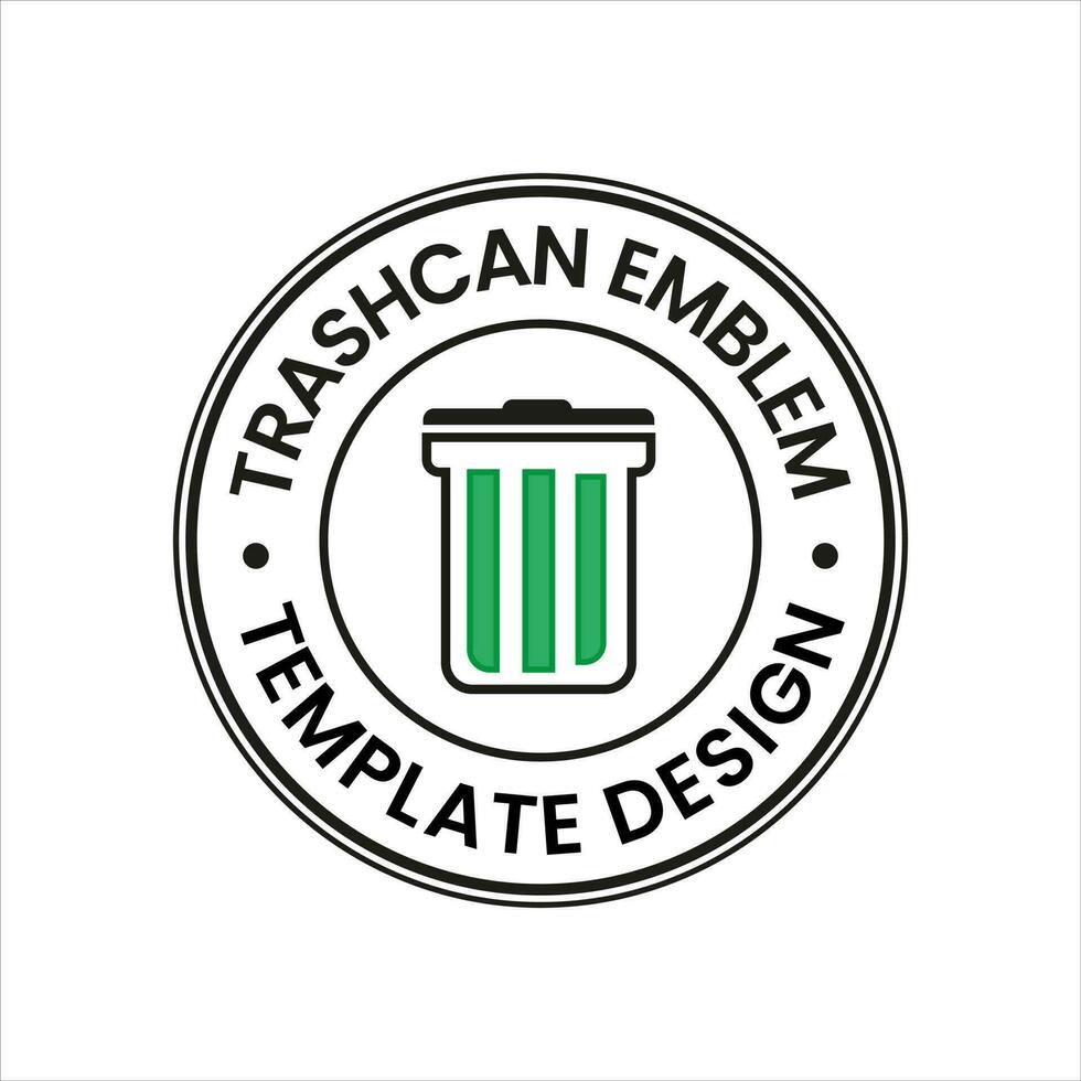 basura lata logo sello modelo. esta diseño usos verde y naturaleza temas adecuado para reciclaje, reducción, símbolo, icono vector