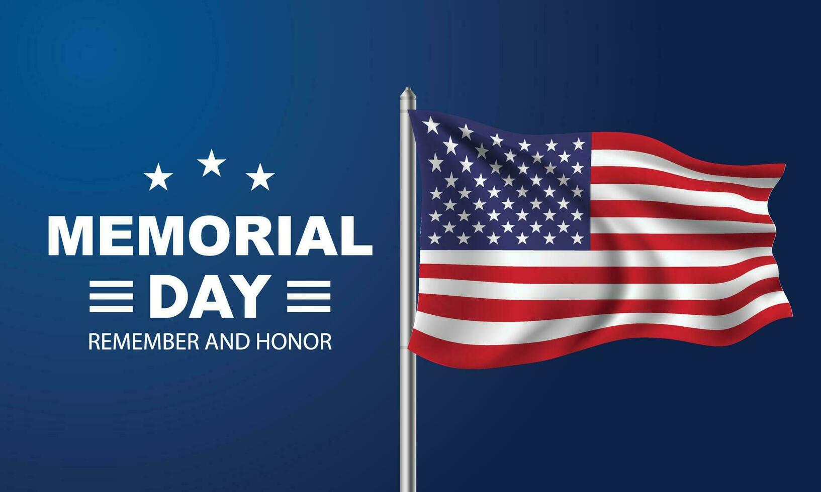 memorial Day Background Design. Banner, Poster, Greeting Card. Vector Illustration.