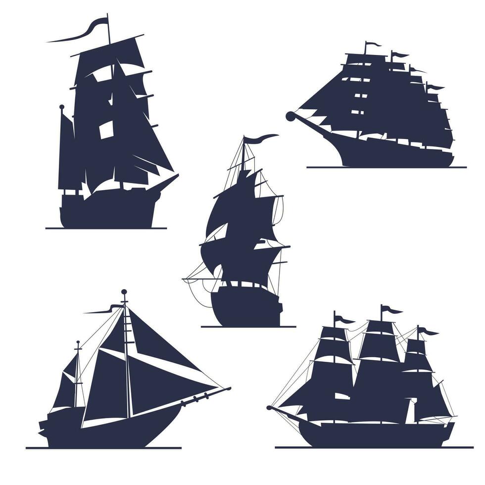 ilustración de silueta de barco vector