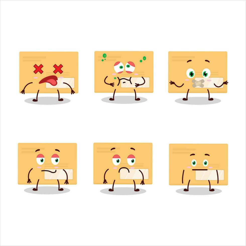 Brown rectangle envelope cartoon character with nope expression vector
