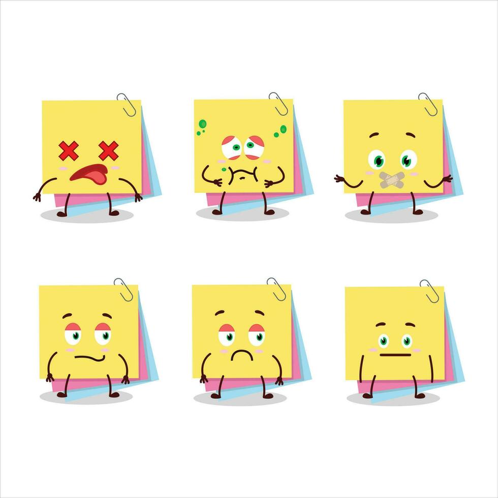Sticky notes paper cartoon character with nope expression vector