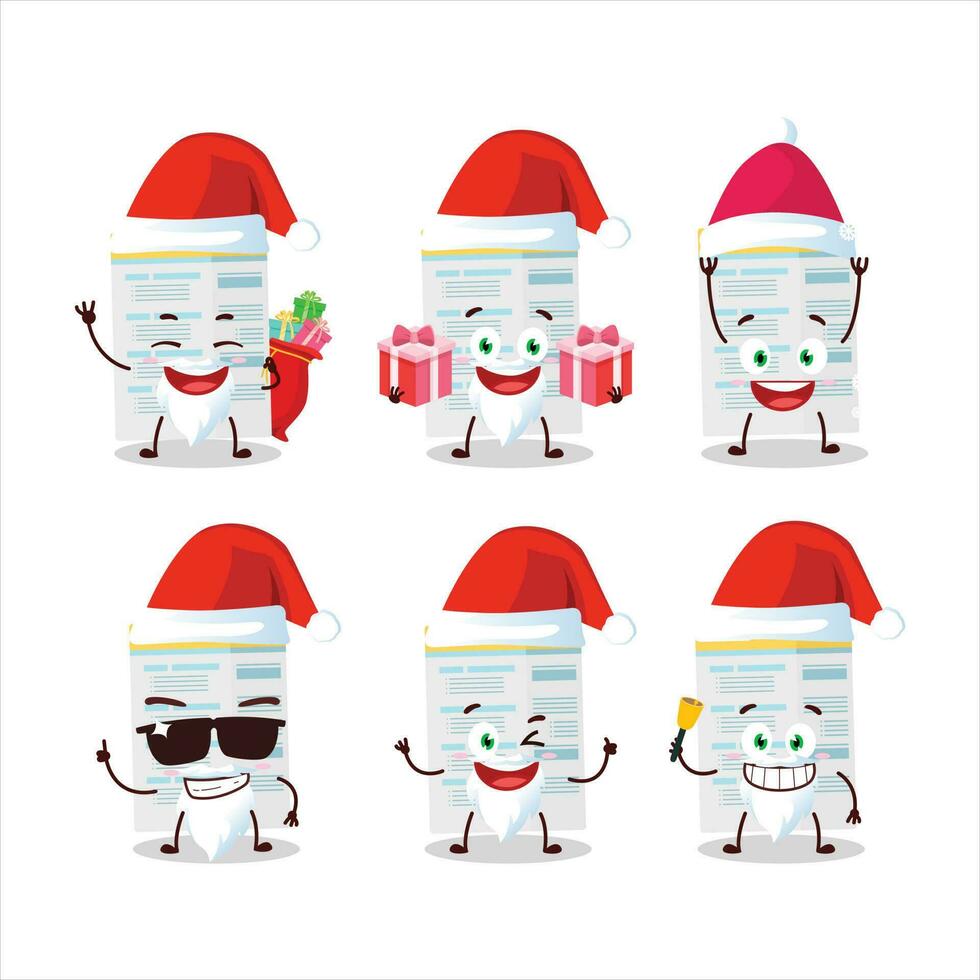 Papa Noel claus emoticones con relleno formar dibujos animados personaje vector