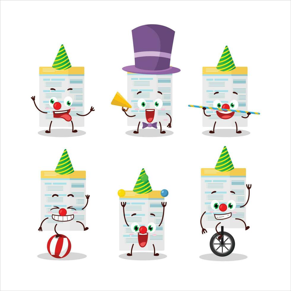 Cartoon character of filling form with various circus shows vector