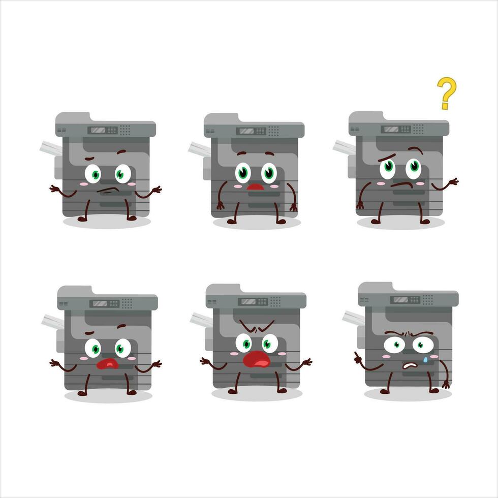 Cartoon character of office copier with what expression vector