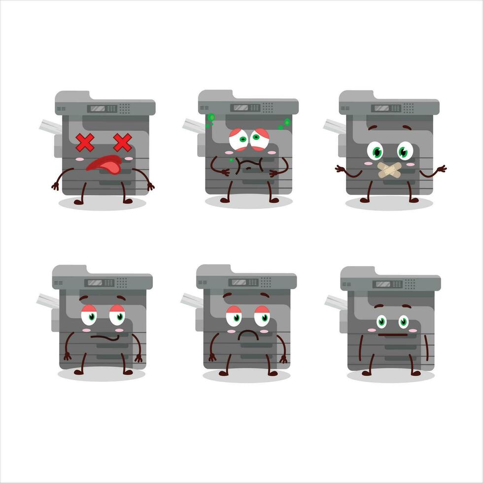 Office copier cartoon character with nope expression vector