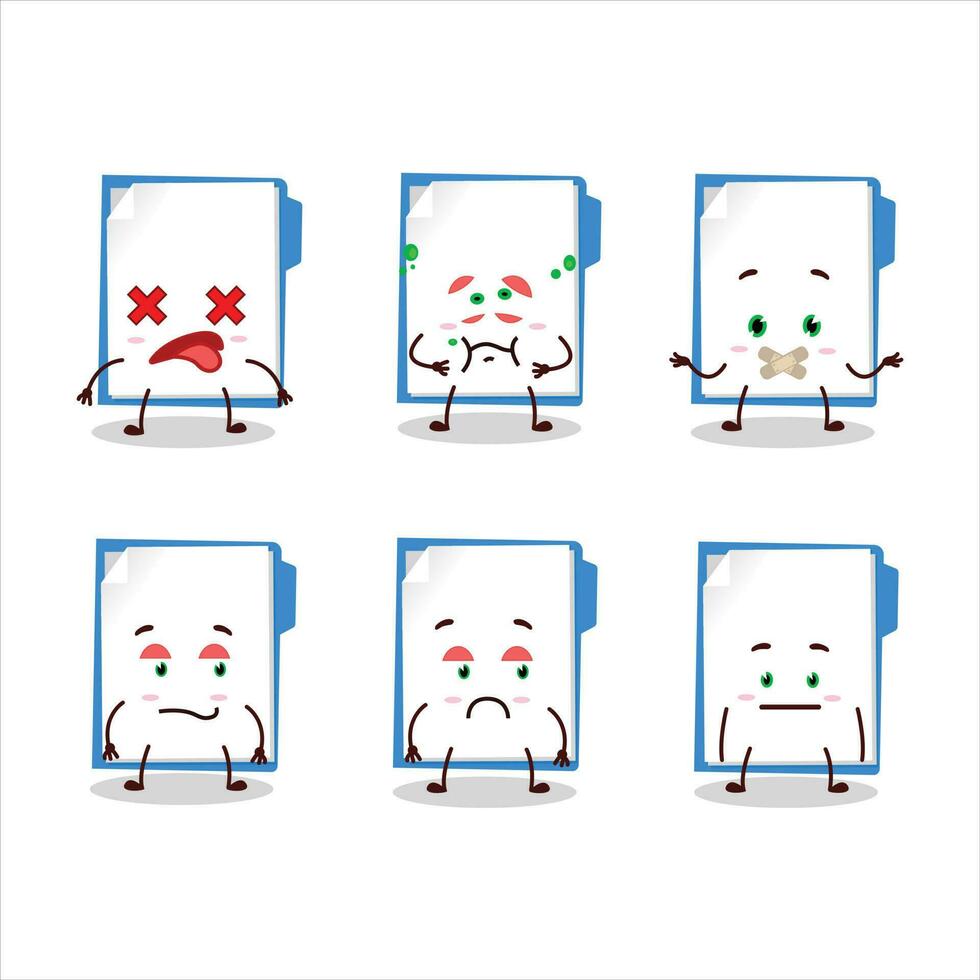 Blue manila folder cartoon character with nope expression vector