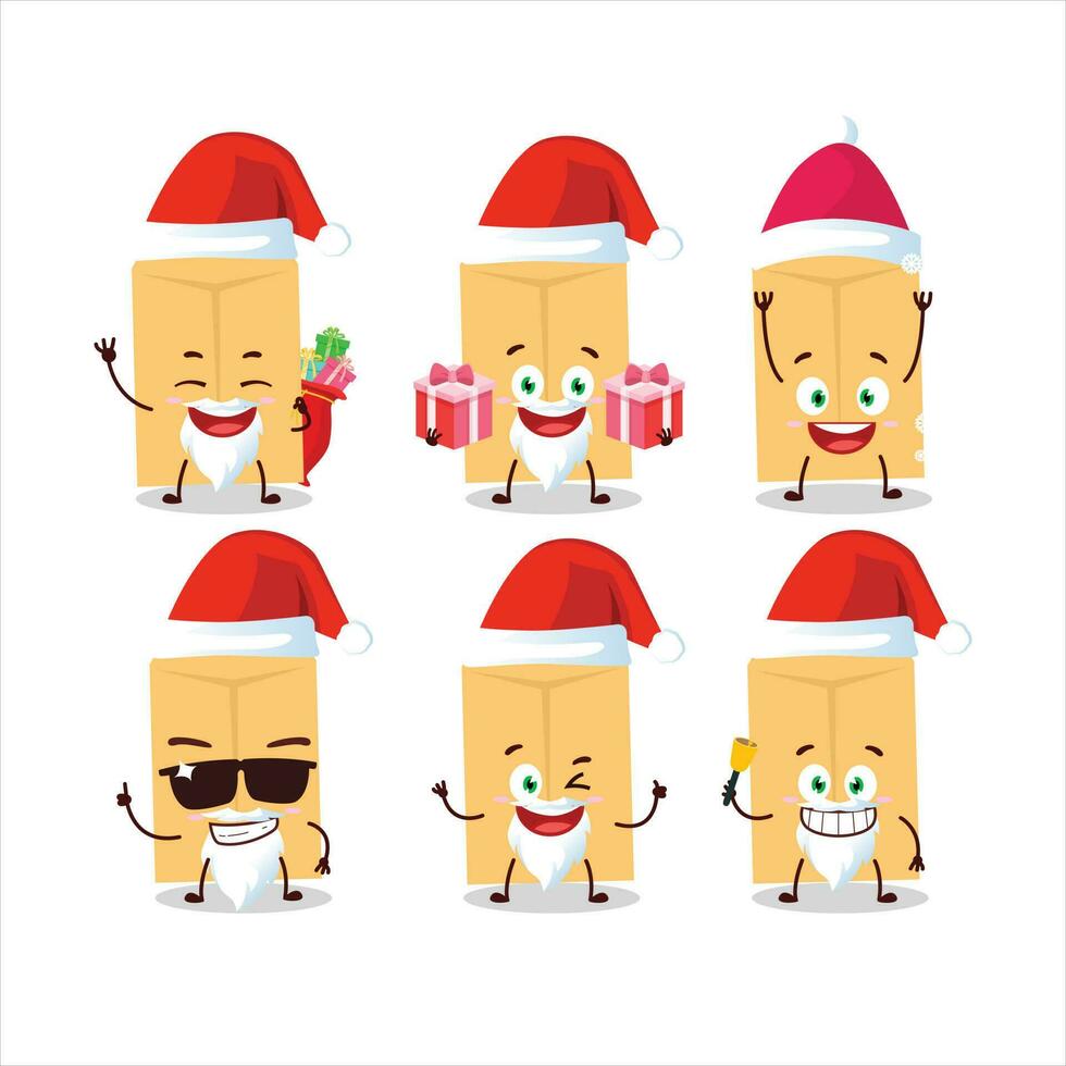 Papa Noel claus emoticones con marrón sobre dibujos animados personaje vector