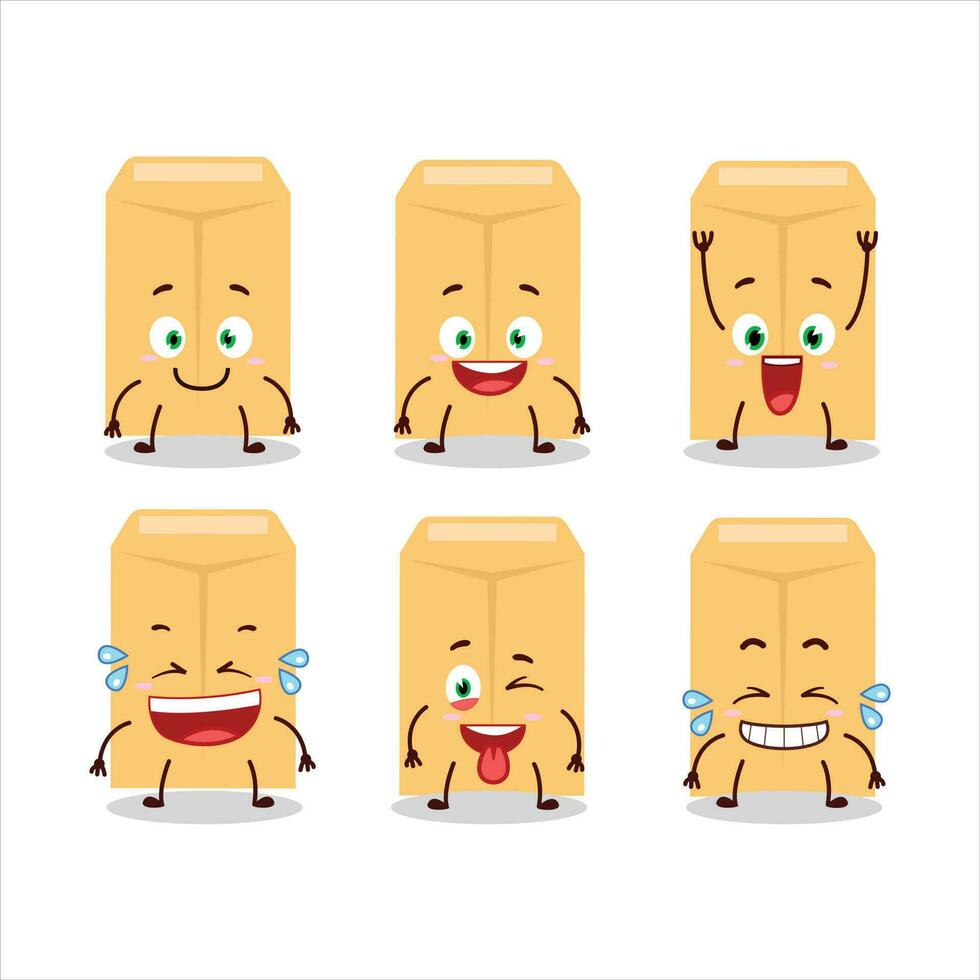 Cartoon character of brown envelope with smile expression vector