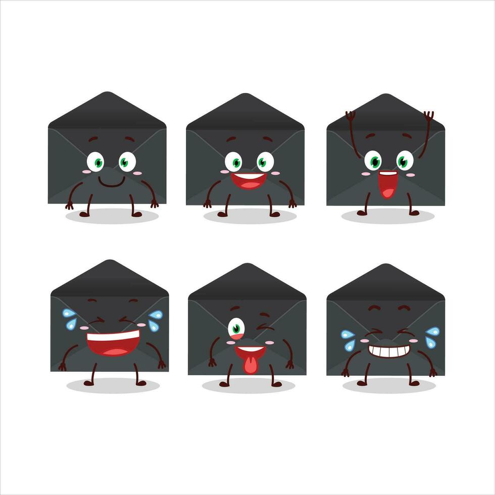 dibujos animados personaje de negro sobre con sonrisa expresión vector