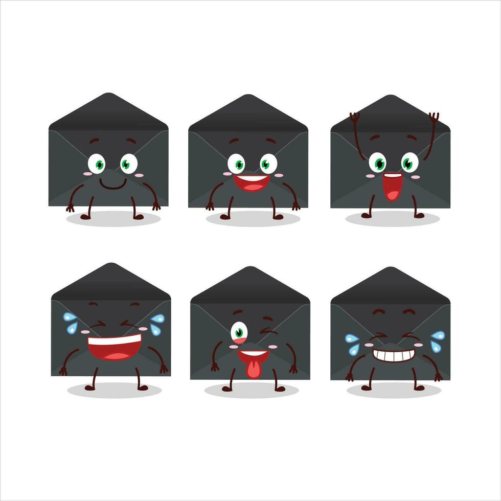 Cartoon character of black envelope with smile expression vector