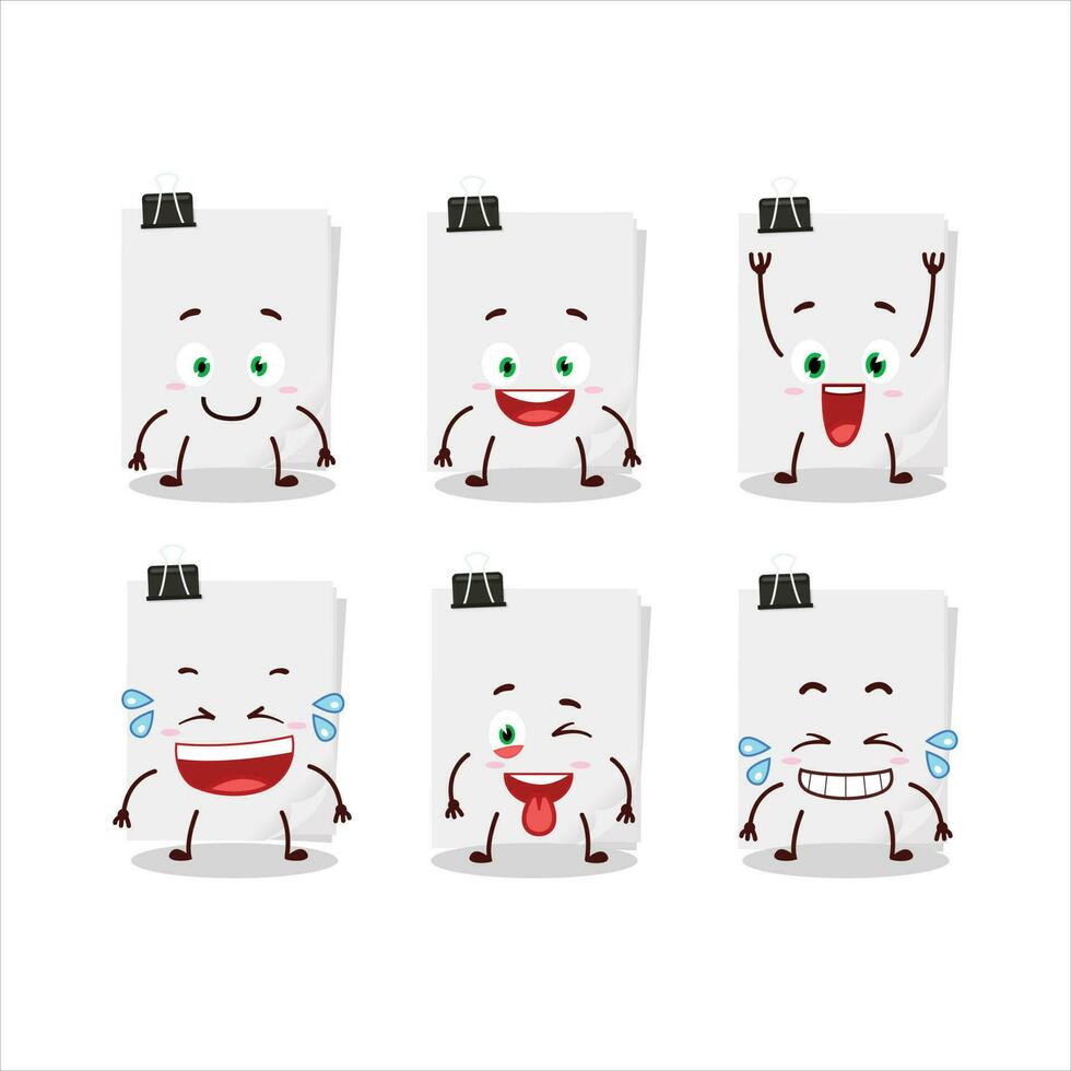 Cartoon character of sticky notes paper white with smile expression vector