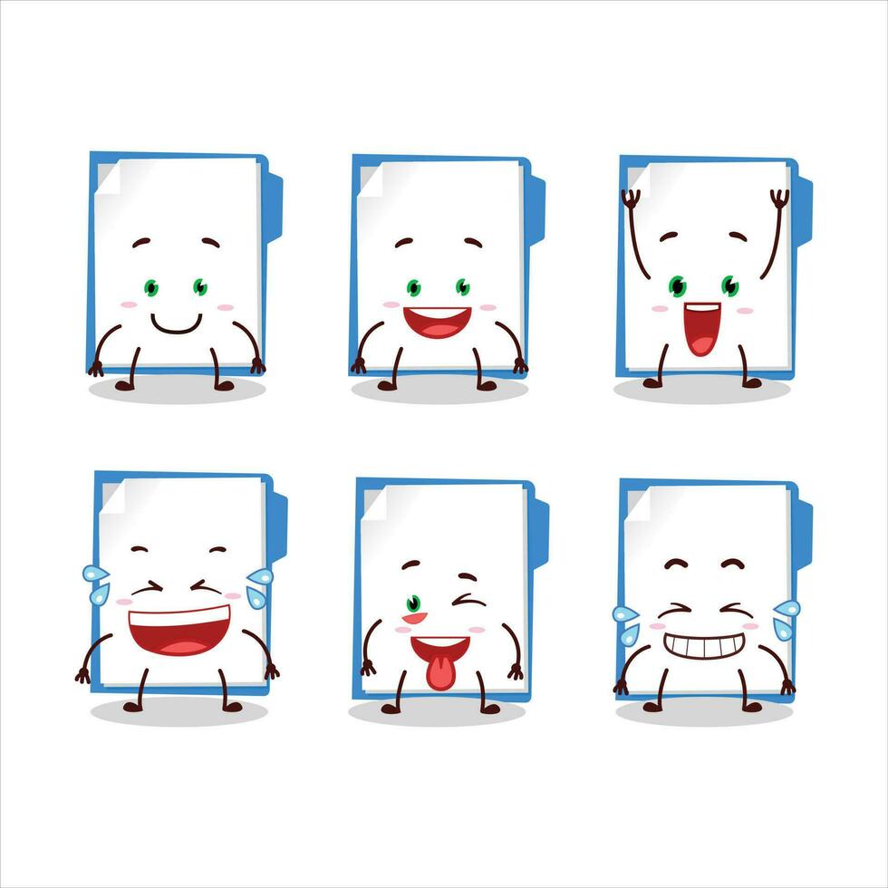 Cartoon character of blue manila folder with smile expression vector