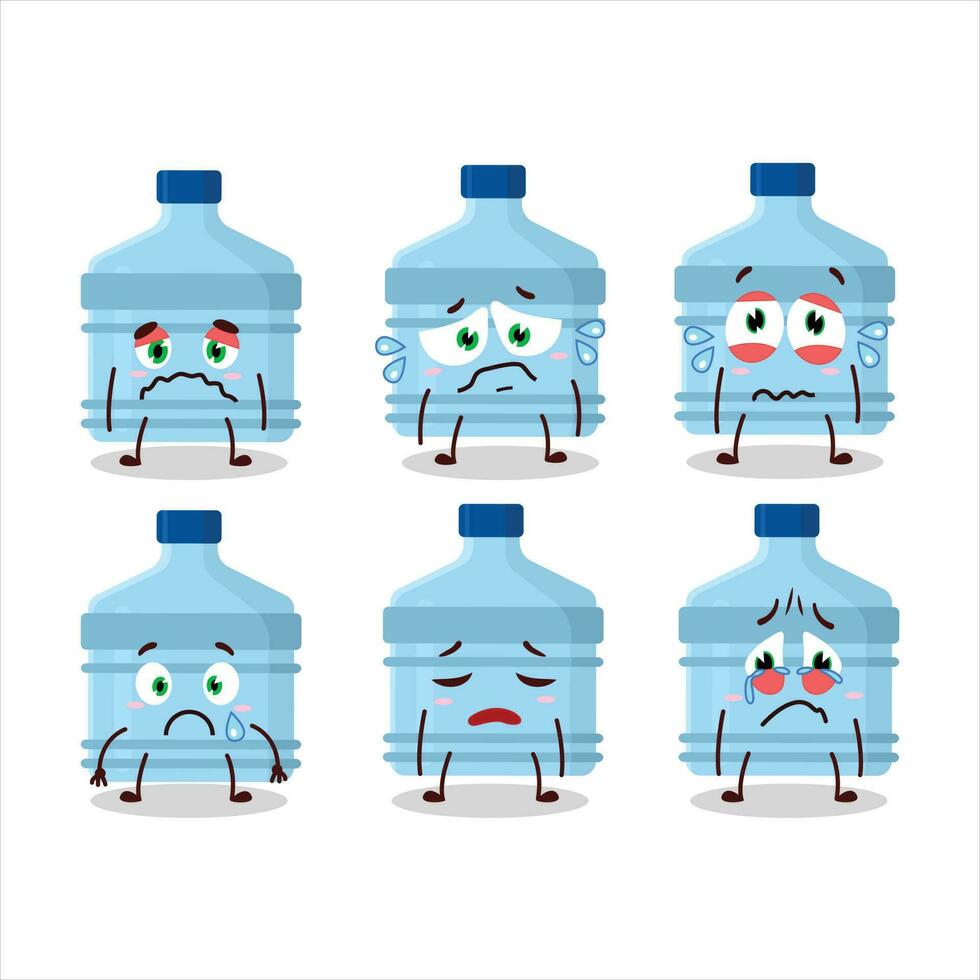 Gallon cartoon in character with sad expression vector
