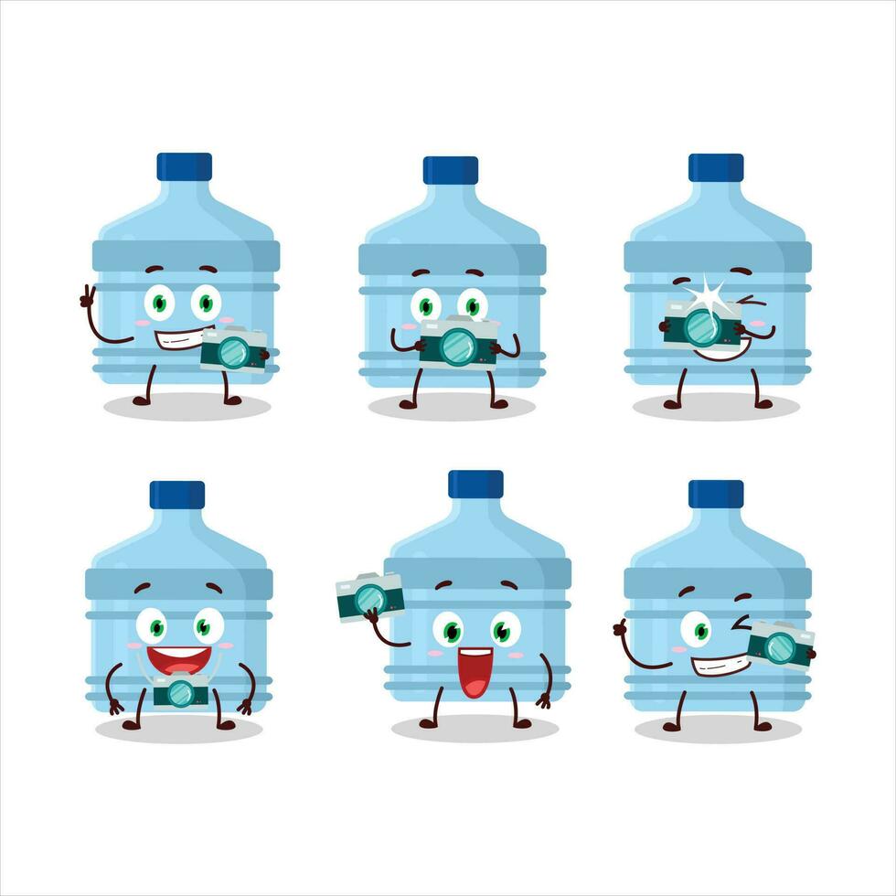 Photographer profession emoticon with gallon cartoon character vector