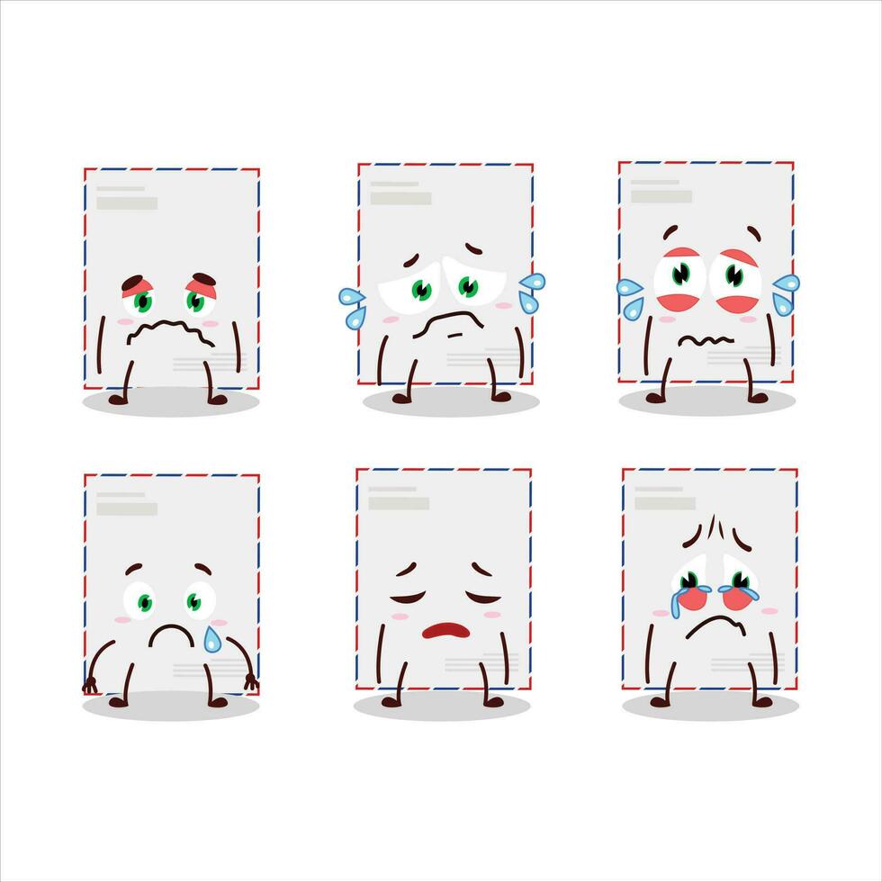 Standard envelope cartoon character with sad expression vector
