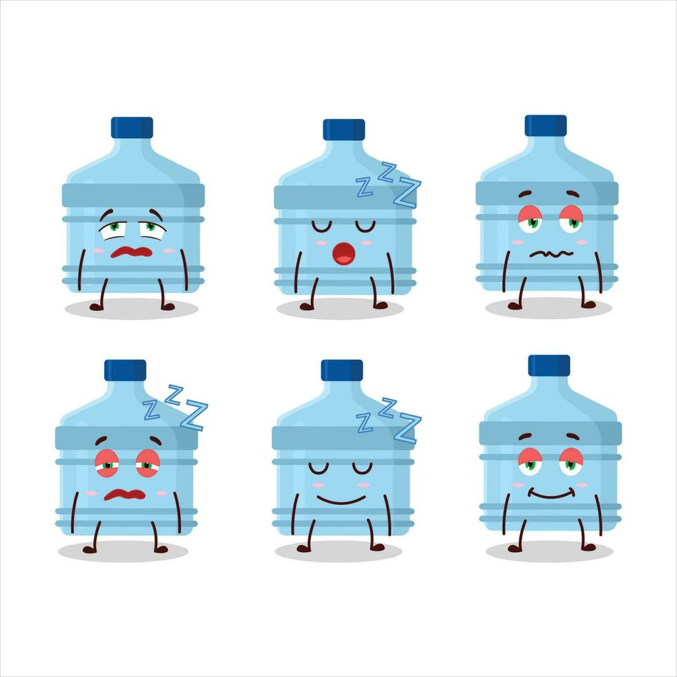 Cartoon character of gallon with sleepy expression vector