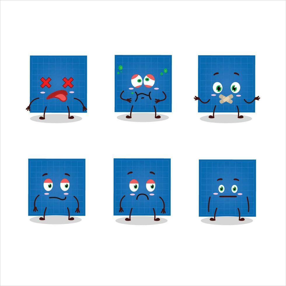 Blueprint paper cartoon character with nope expression vector