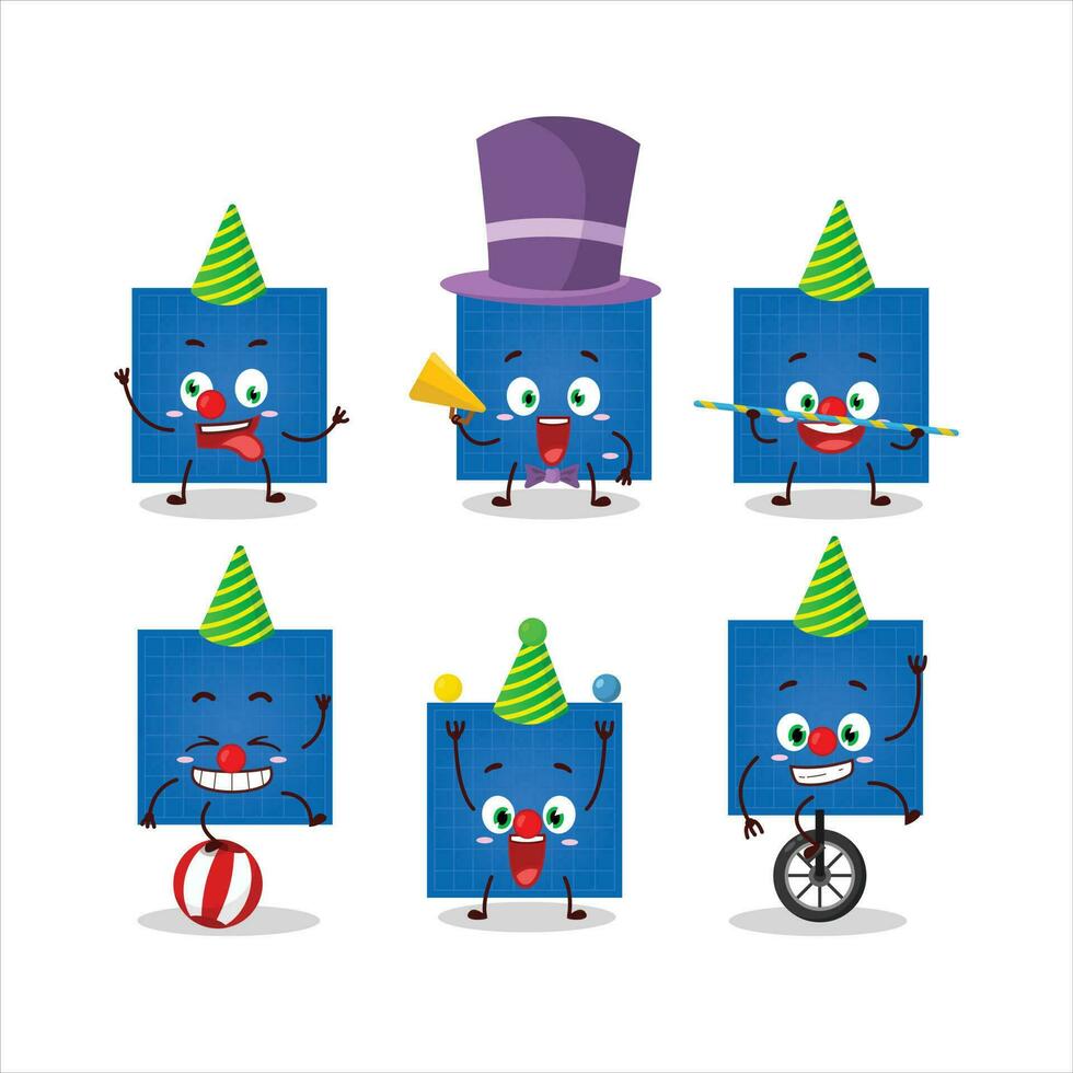 Cartoon character of blueprint paper with various circus shows vector