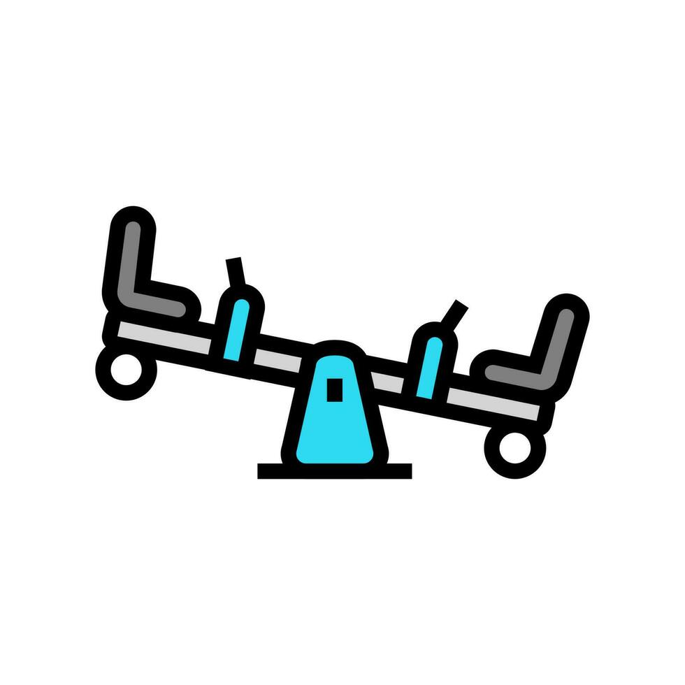 seesaw park outdoor kid play color icon vector illustration