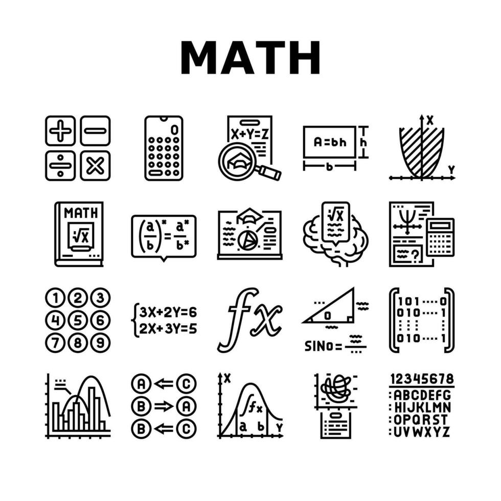 math education school science icons set vector