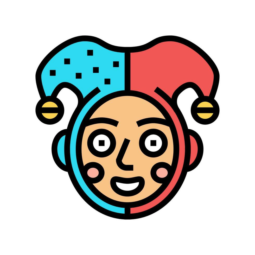 payaso carnaval espectáculo color icono vector ilustración