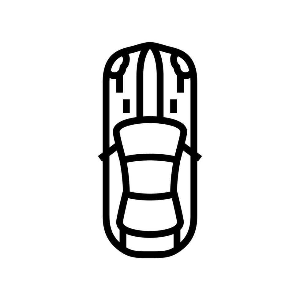 wheel car top view line icon vector illustration