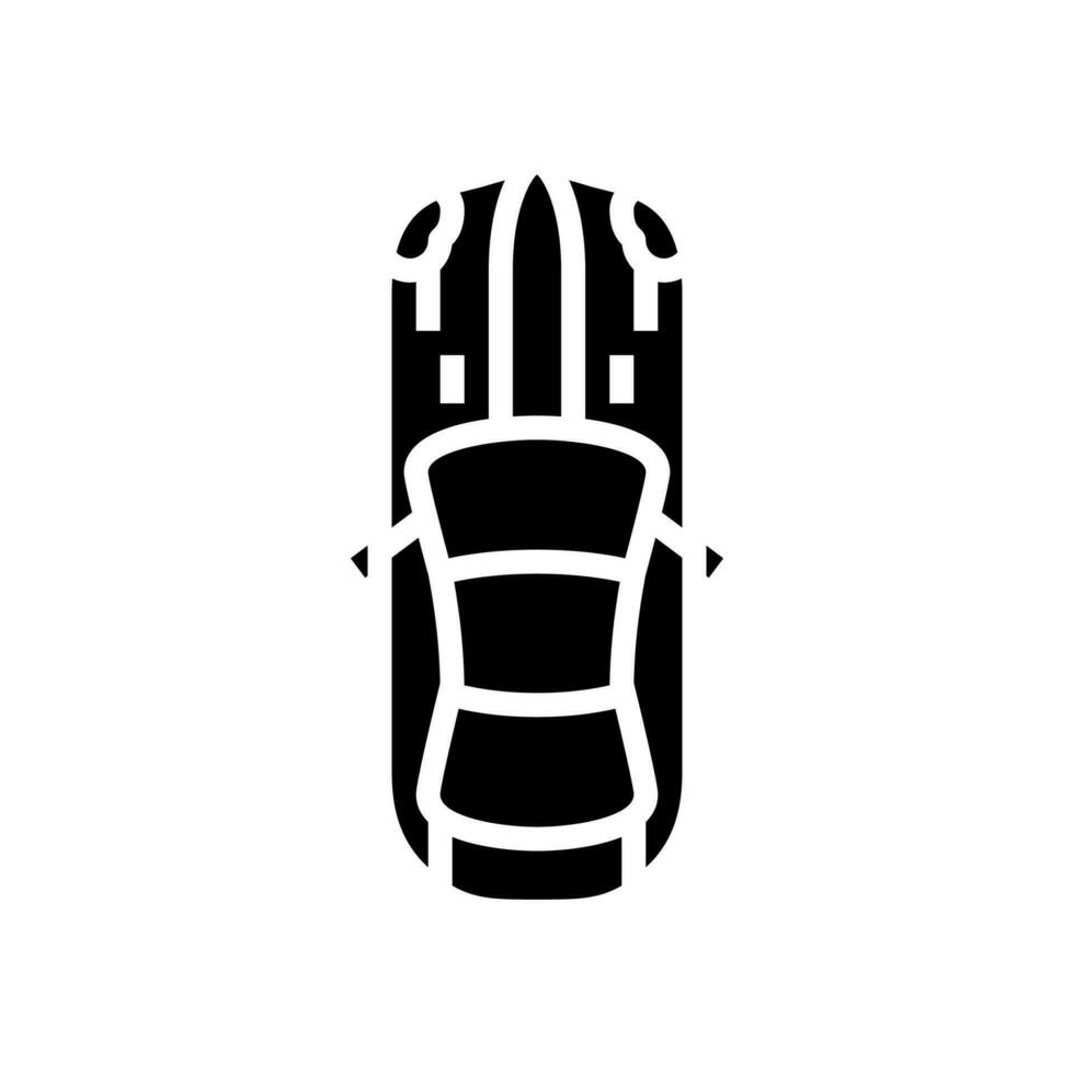 wheel car top view glyph icon vector illustration
