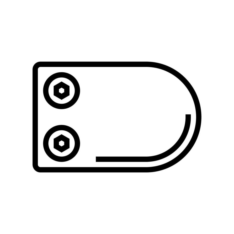 glass clamp hardware furniture fitting line icon vector illustration