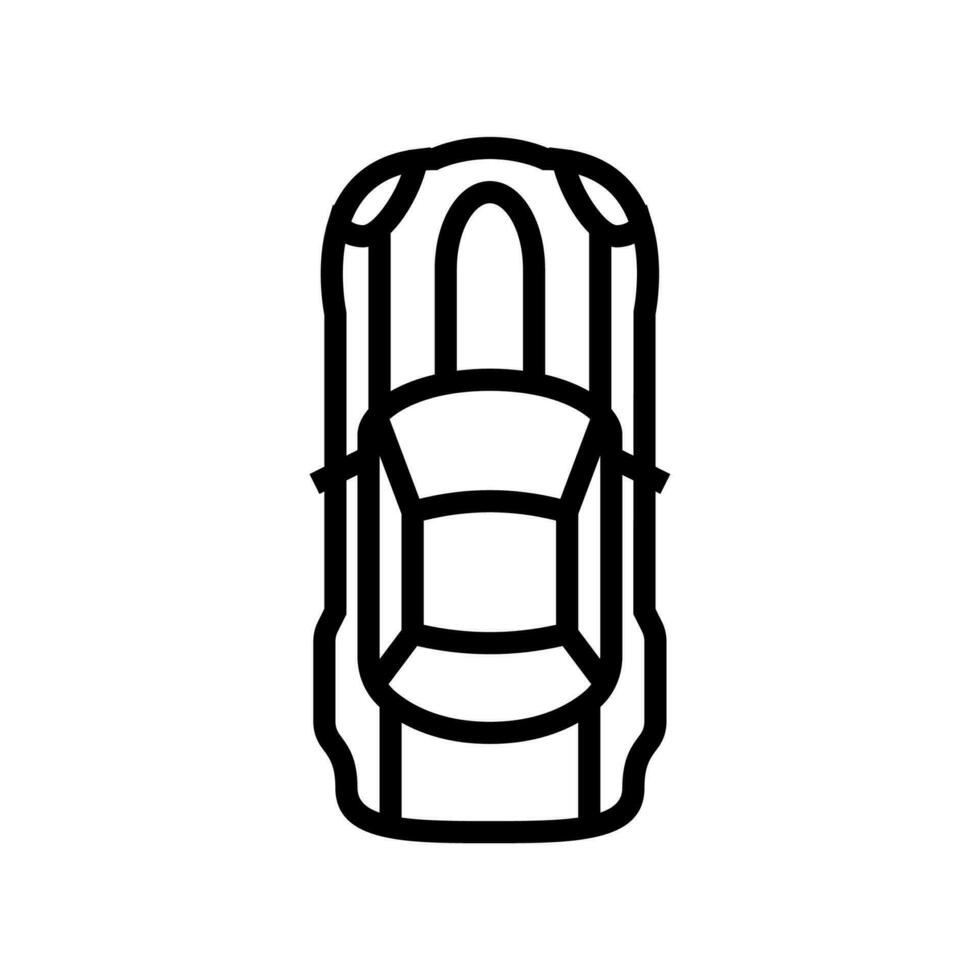 engine car top view line icon vector illustration