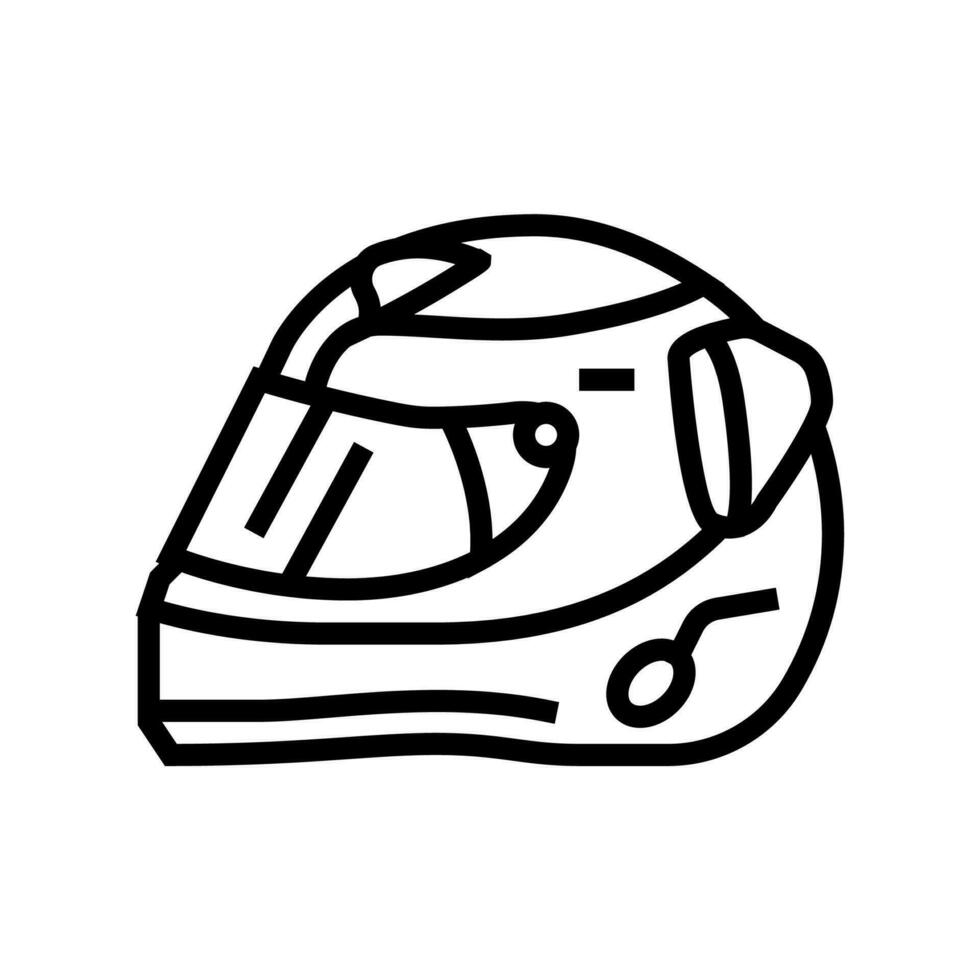 deporte casco vehículo auto línea icono vector ilustración