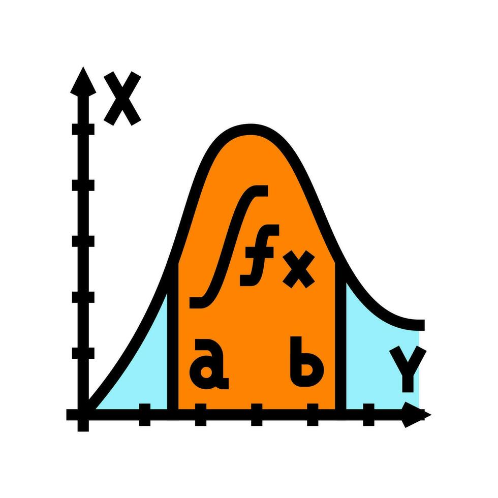 integral math science education color icon vector illustration