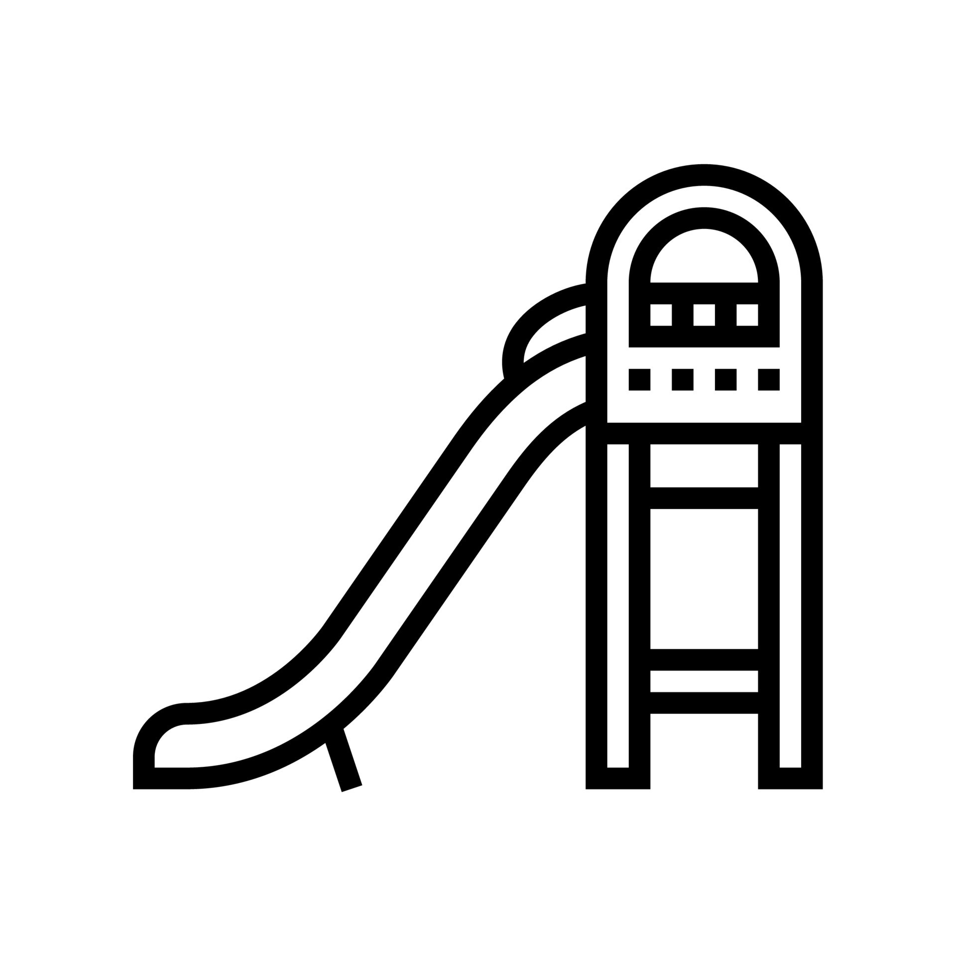 open slide park outdoor kid play line icon vector illustration 23862208