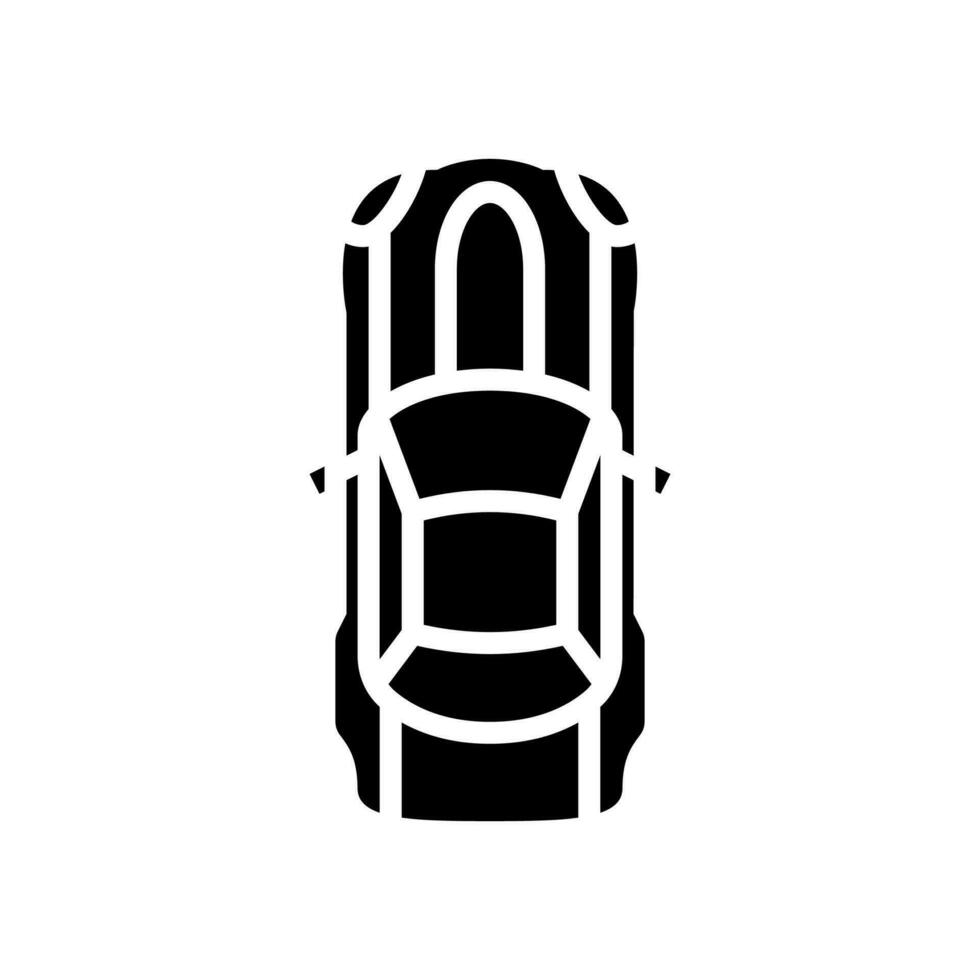 engine car top view glyph icon vector illustration