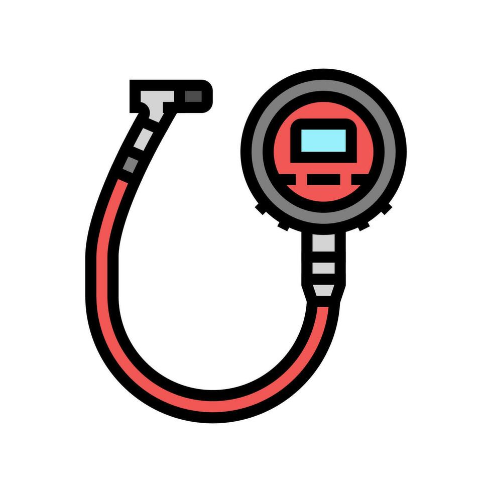 neumático presión calibre vehículo color icono vector ilustración
