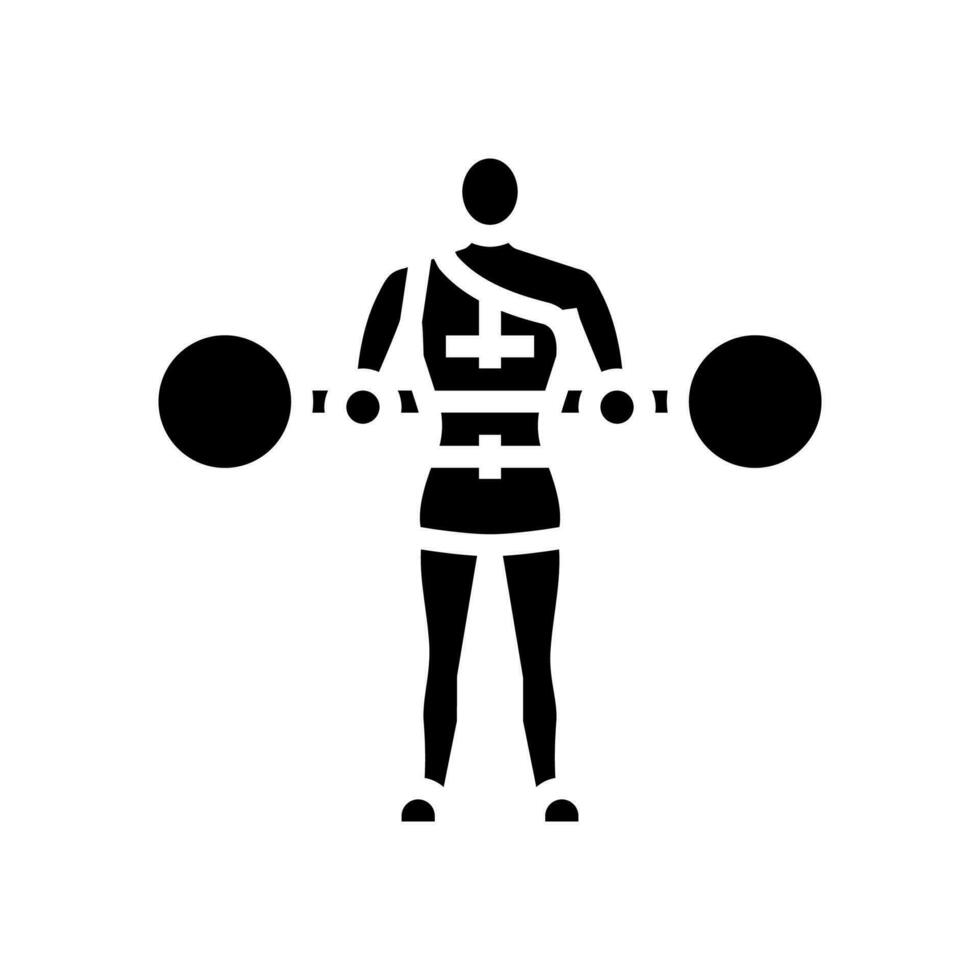 circus strongman carnival vintage show glyph icon vector illustration