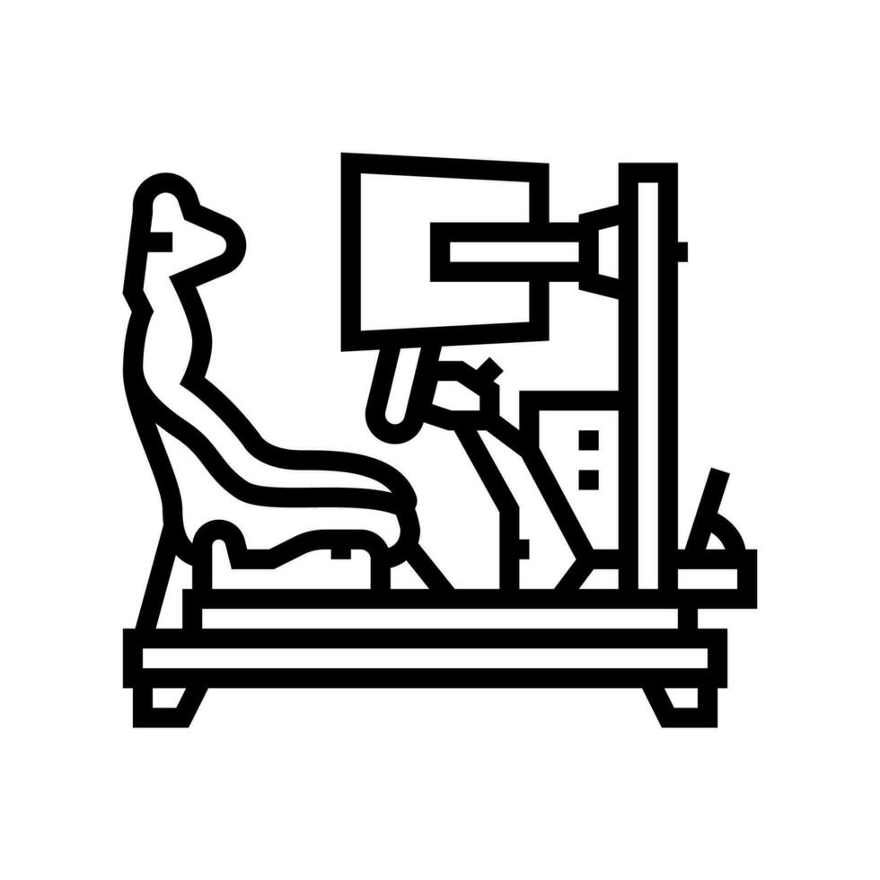 racing simulator vehicle line icon vector illustration