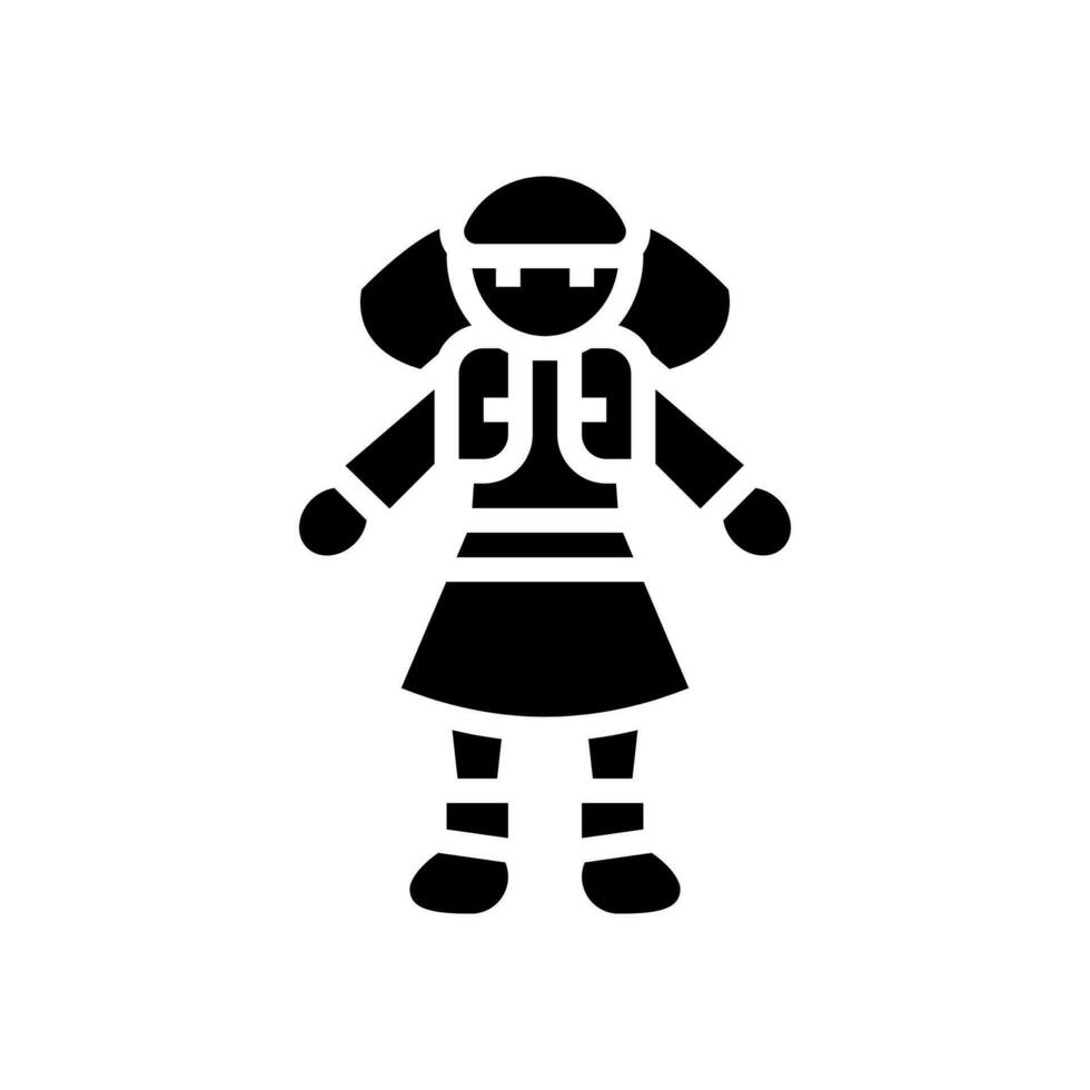 muñeca juguete niño bebé niño glifo icono vector ilustración