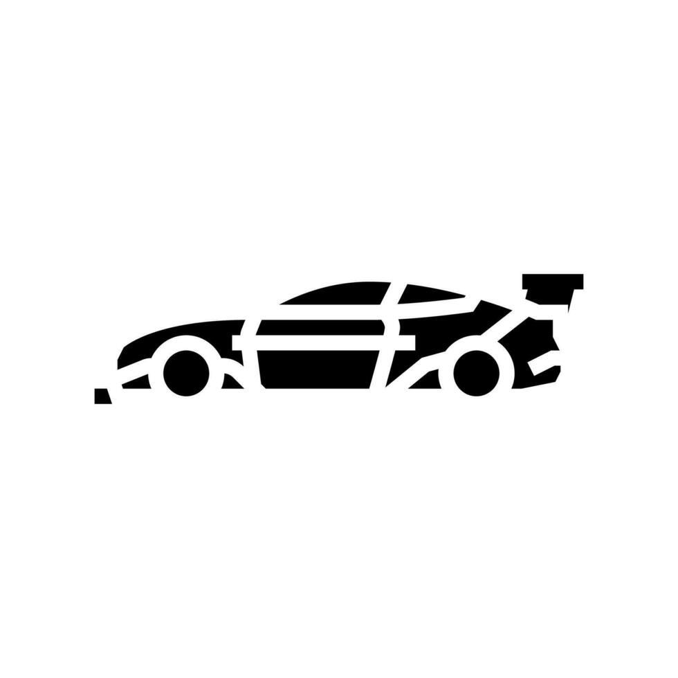 modern racing car vehicle speed glyph icon vector illustration
