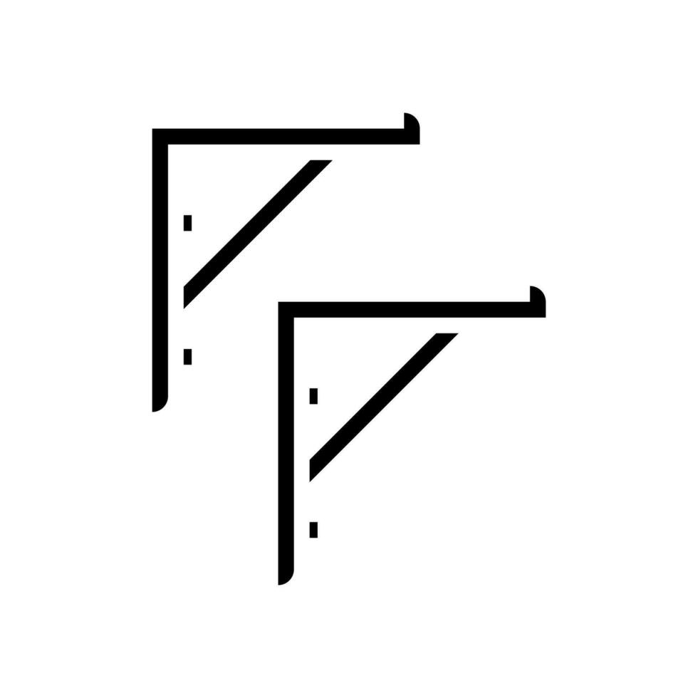 shelf bracket hardware furniture fitting glyph icon vector illustration