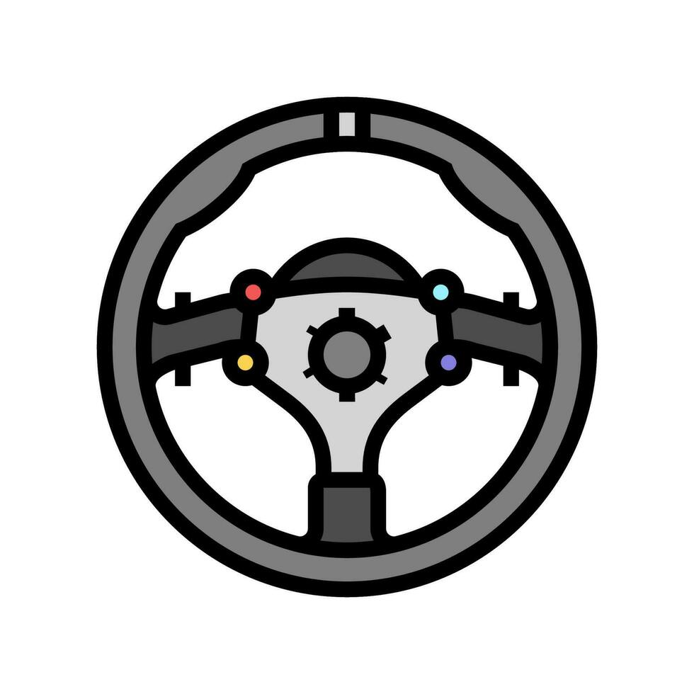 steering wheel vehicle auto color icon vector illustration