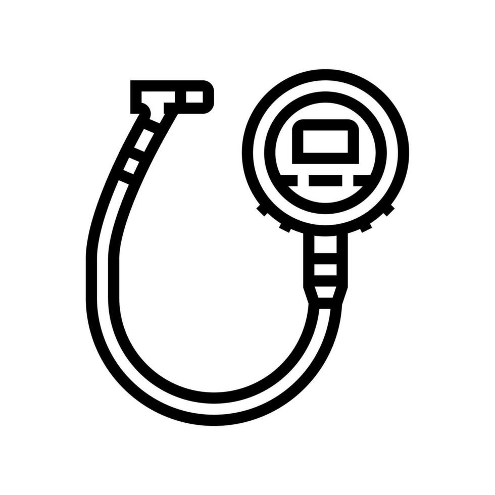 tire pressure gauge vehicle line icon vector illustration