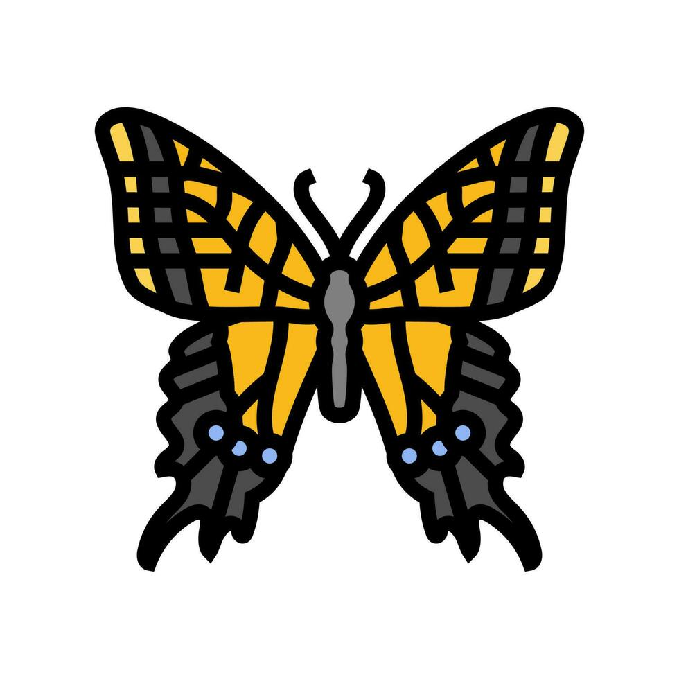 two tailed swallowtail insect color icon vector illustration