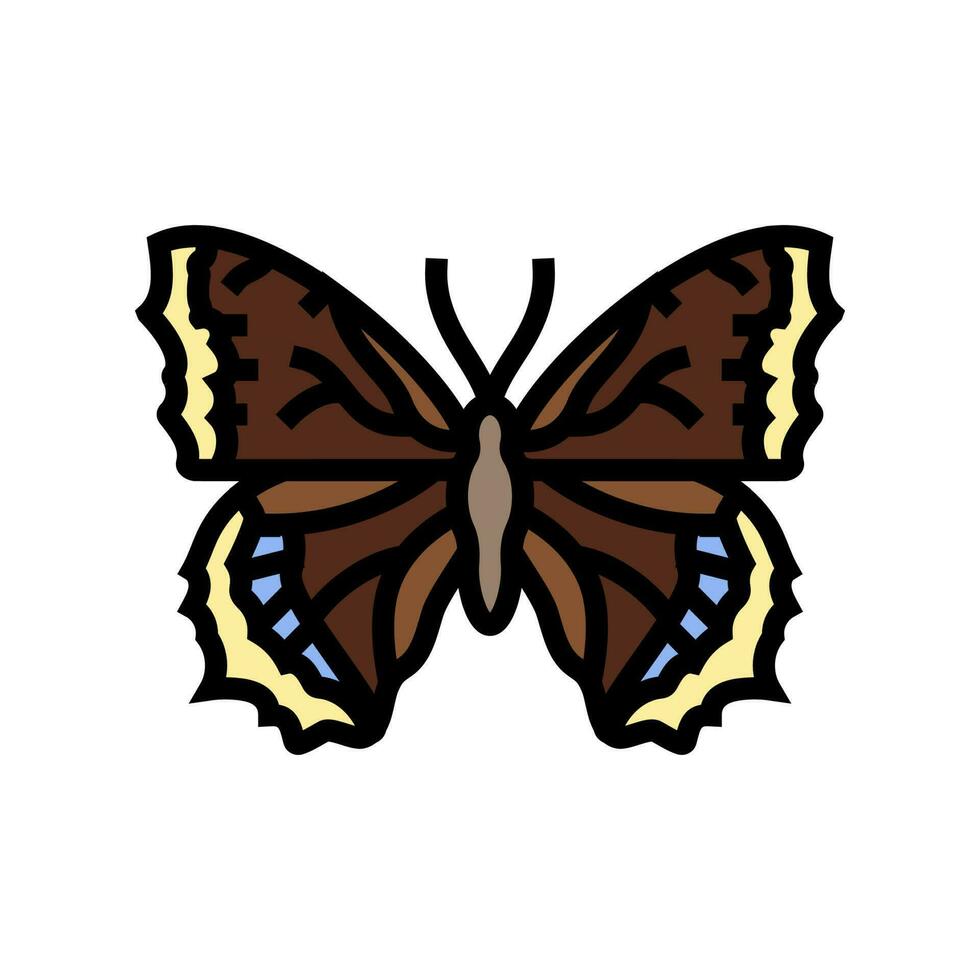 mourning cloak spring color icon vector illustration