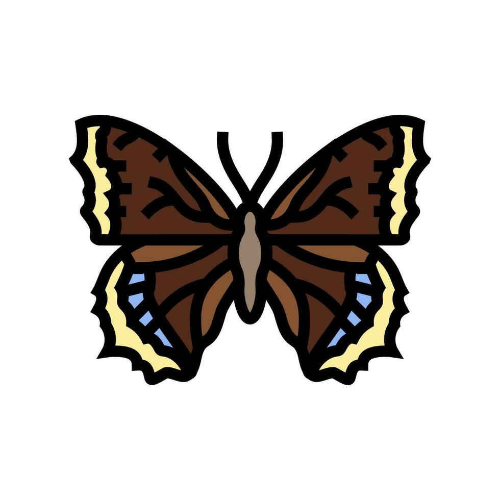 mourning cloak spring color icon vector illustration