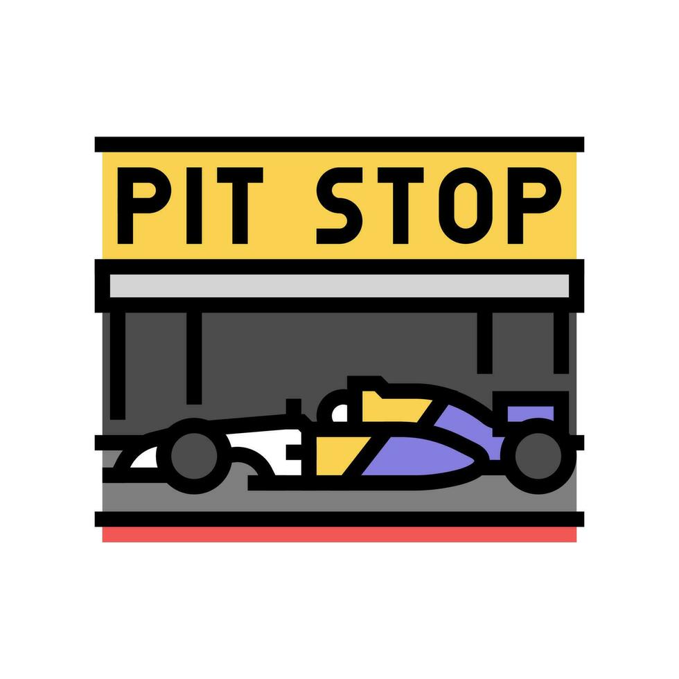 pit stop vehicle speed auto color icon vector illustration