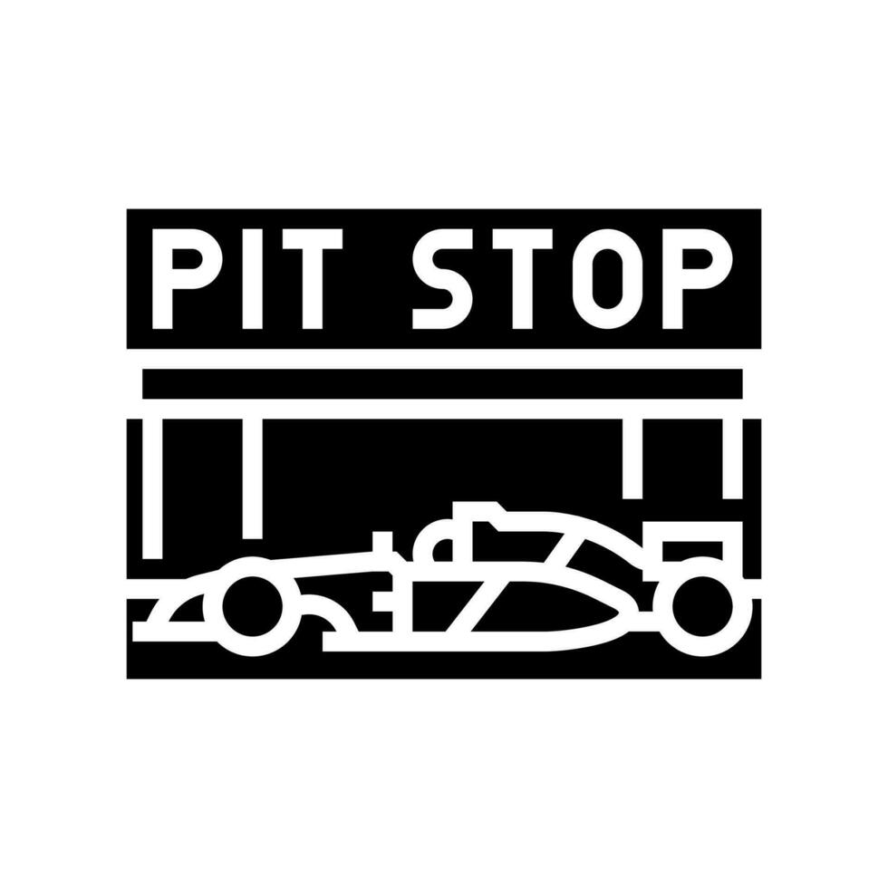 pit stop vehicle speed auto glyph icon vector illustration